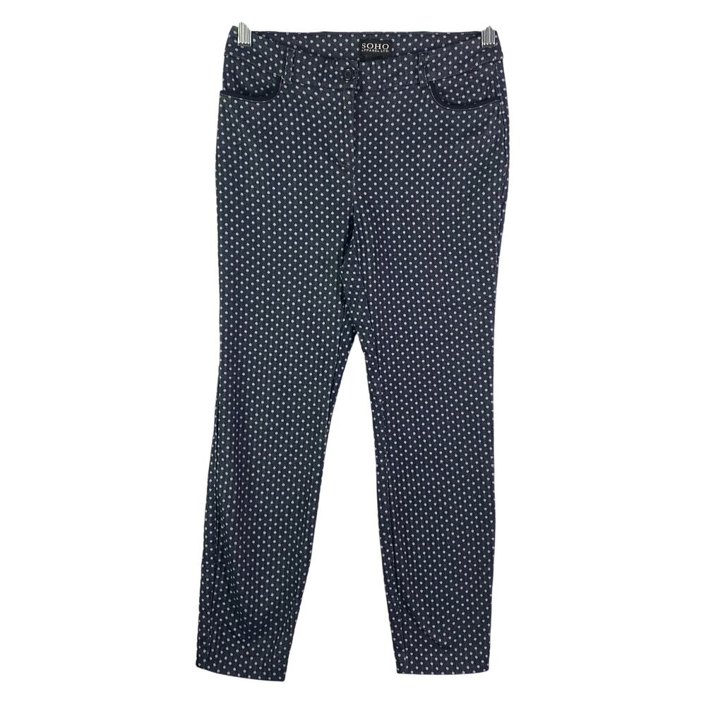 SOHO Apparel LTD. Blue W/White Polka Dots Pants Womens Size 4